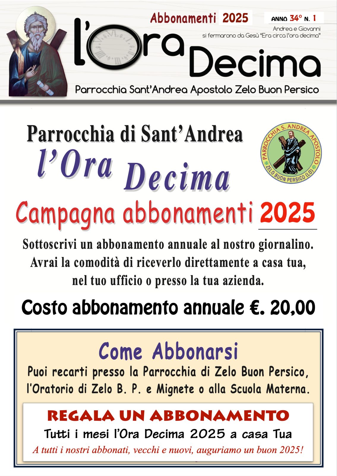 Abbonamento Ora Decima 2025